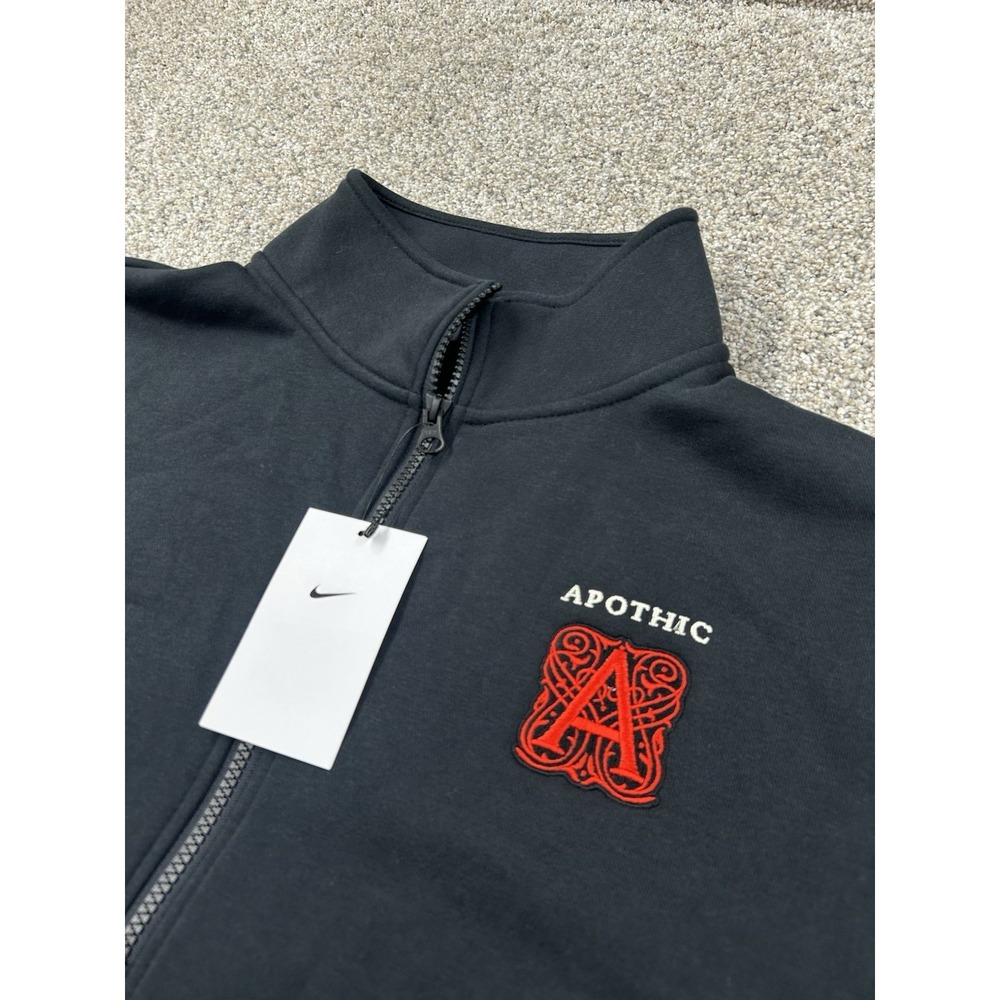 NEW Nike Men's Black 1/4 Zip Pullover Sweatshirt Apothic A Embroidered Logo L
